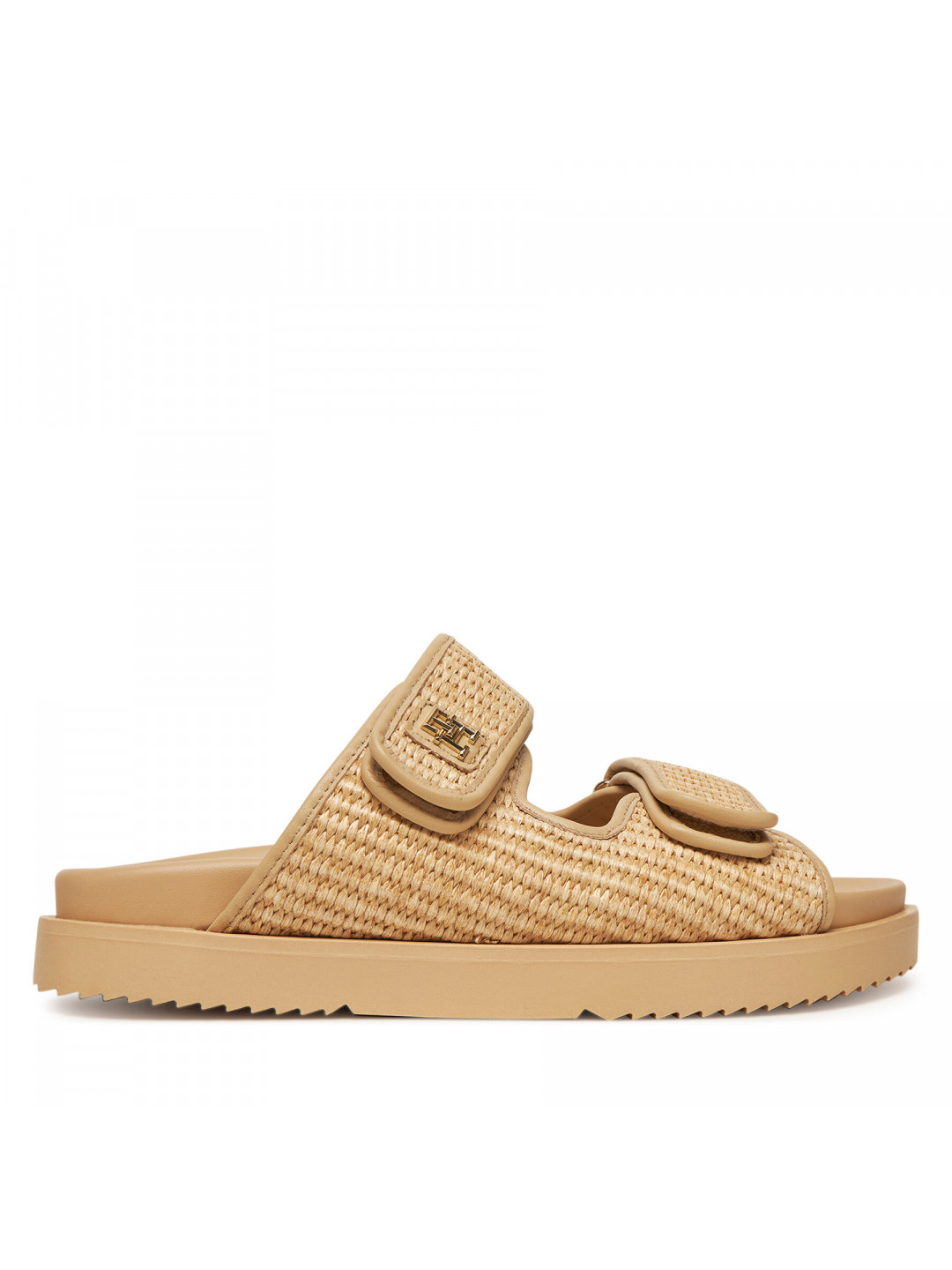 Nazouváky Tommy Hilfiger Double Strap Raffia FW0FW08940 Béžová